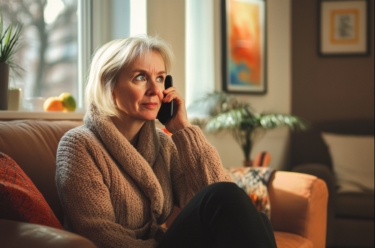 A woman talking to her daughter on the phone | Source: Midjourney