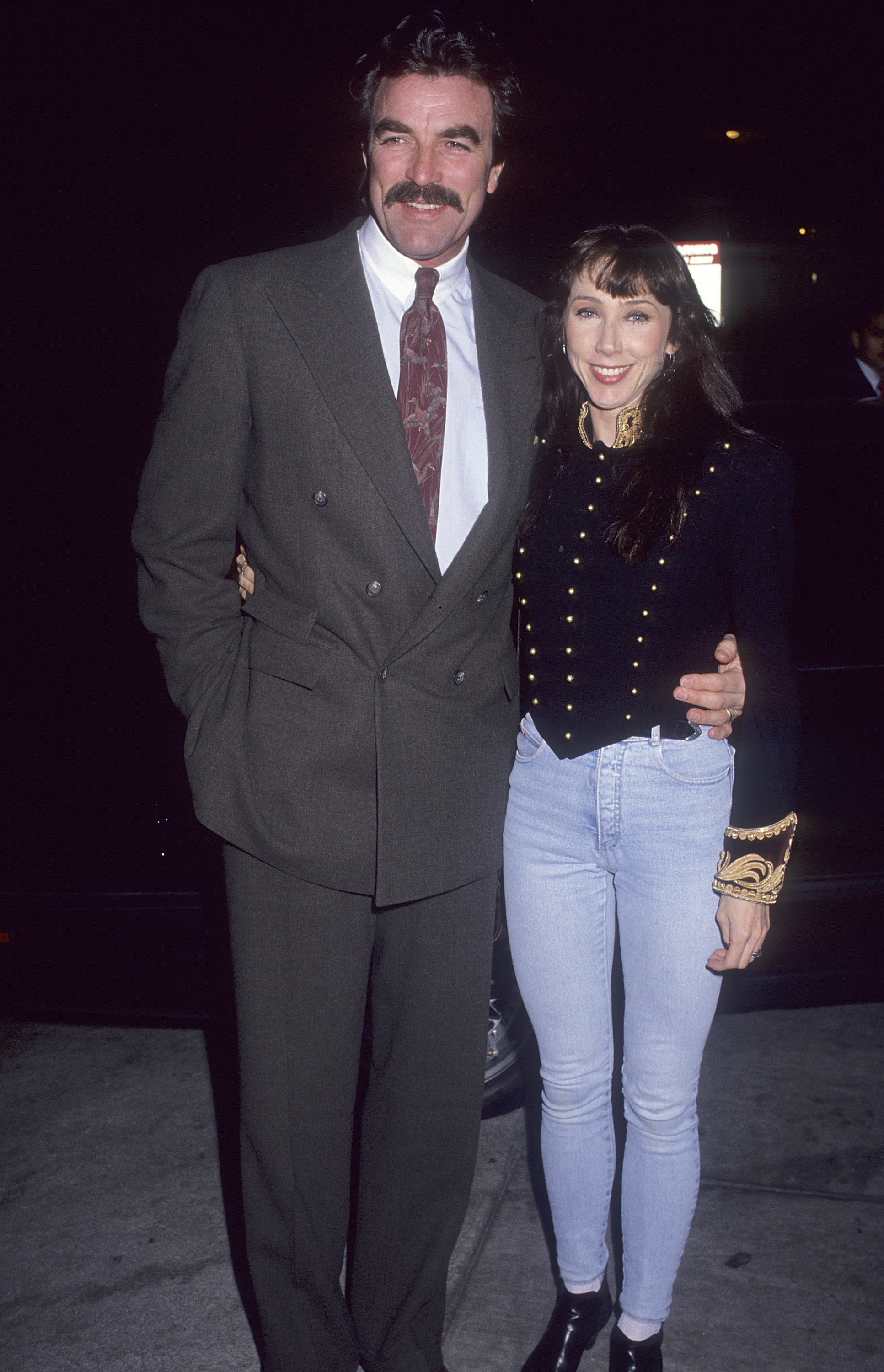 Tom Selleck and Jillie Mack dine at Spago in West Hollywood, California on January 17, 1991. | Source: Getty Images