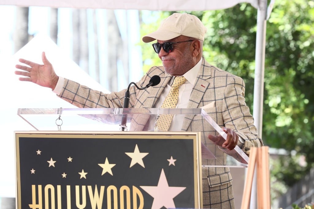 Berry Gordy supporting Jackie Wilson who was honored with a star at The Hollywood Walk of Fame in September 2019. | Photo: Getty Images 