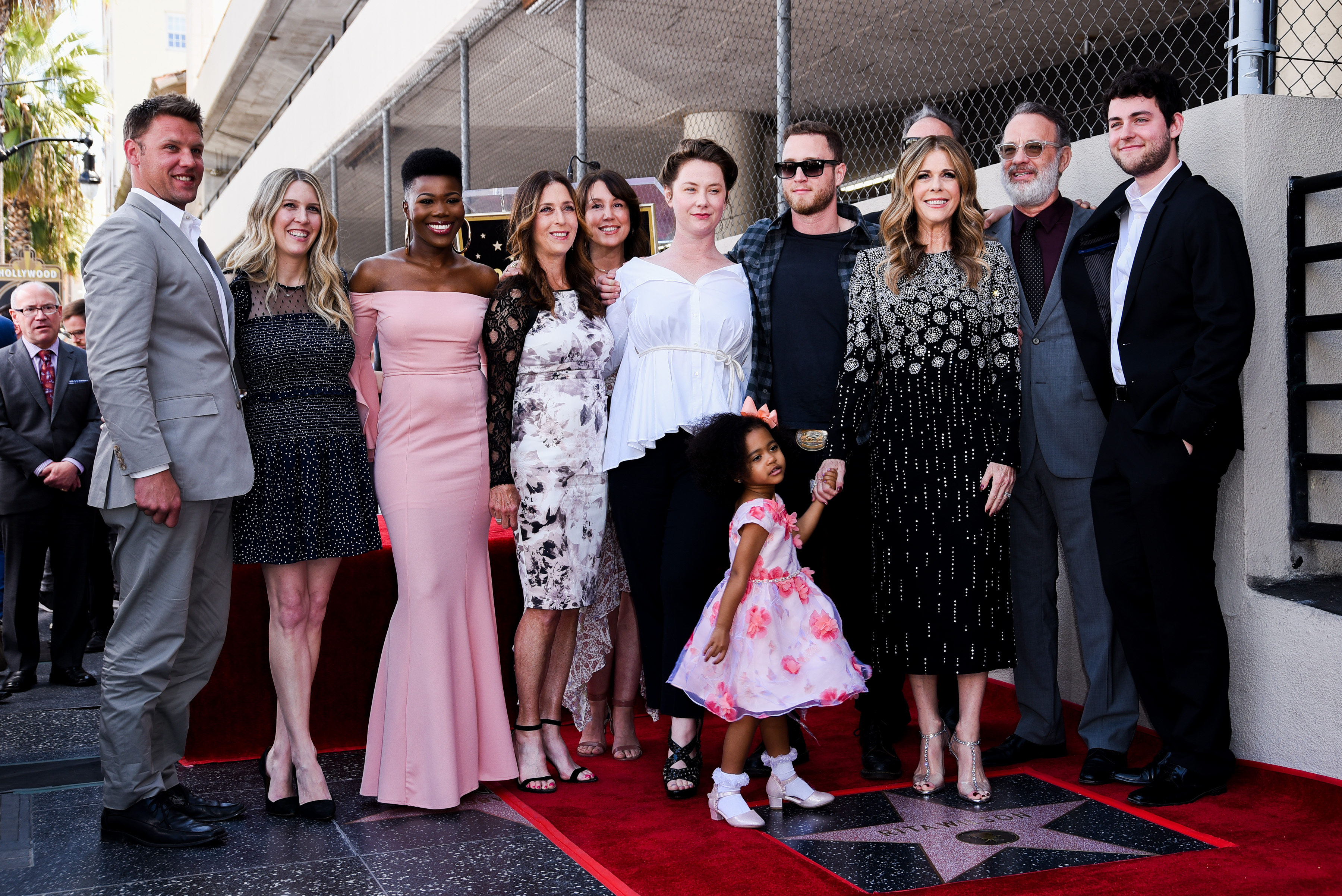 Rita Wilson, Tom Hanks and family members attend Rita Wilson's Star Ceremony on the Hollywood Walk Of Fame, on March 29, 2019, in Hollywood, California. | Source: Getty Images