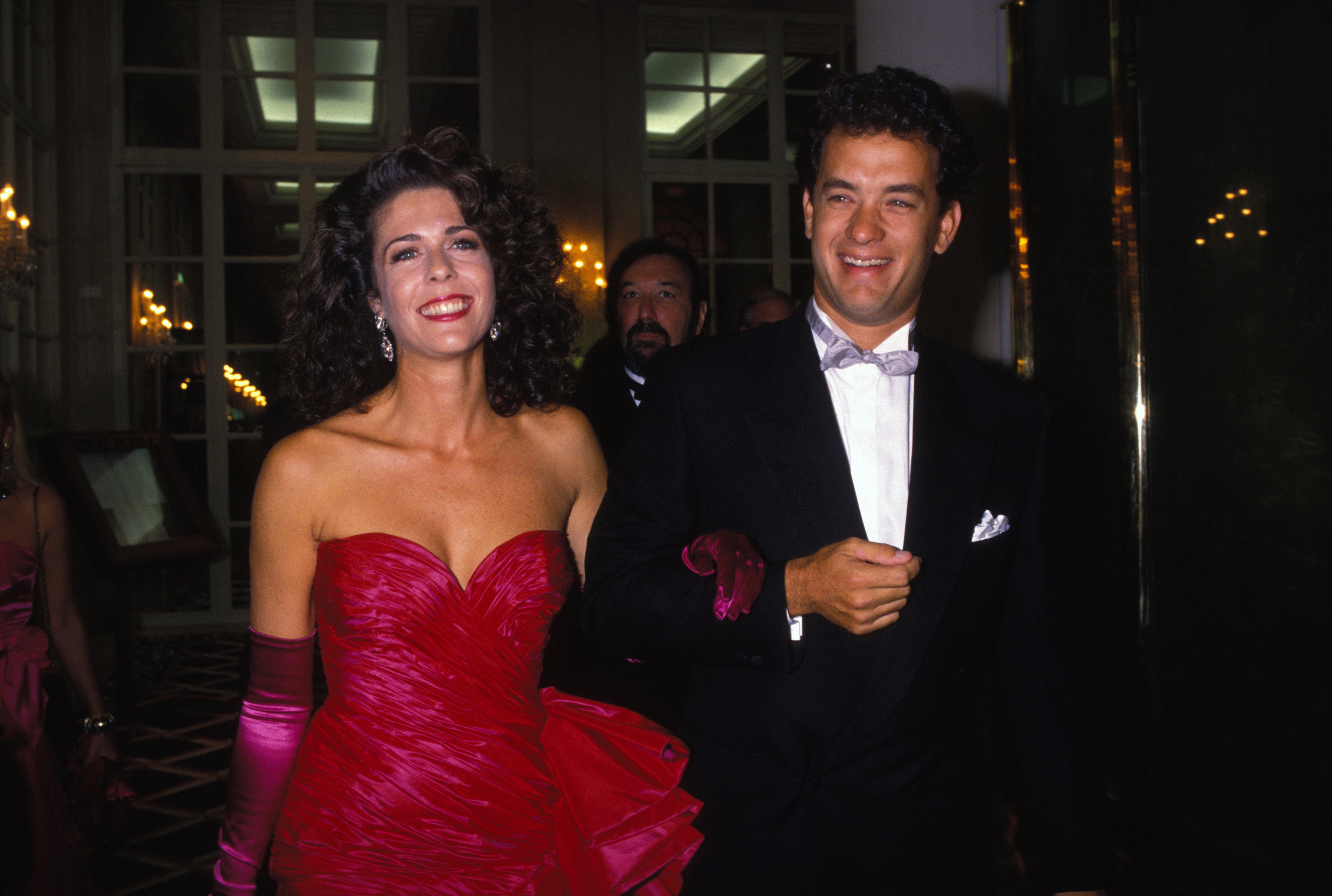 Actor Tom Hanks and his wife actress and singer Rita Wilson at the Deauville Festival in September 1988, France. | Source: Getty Images