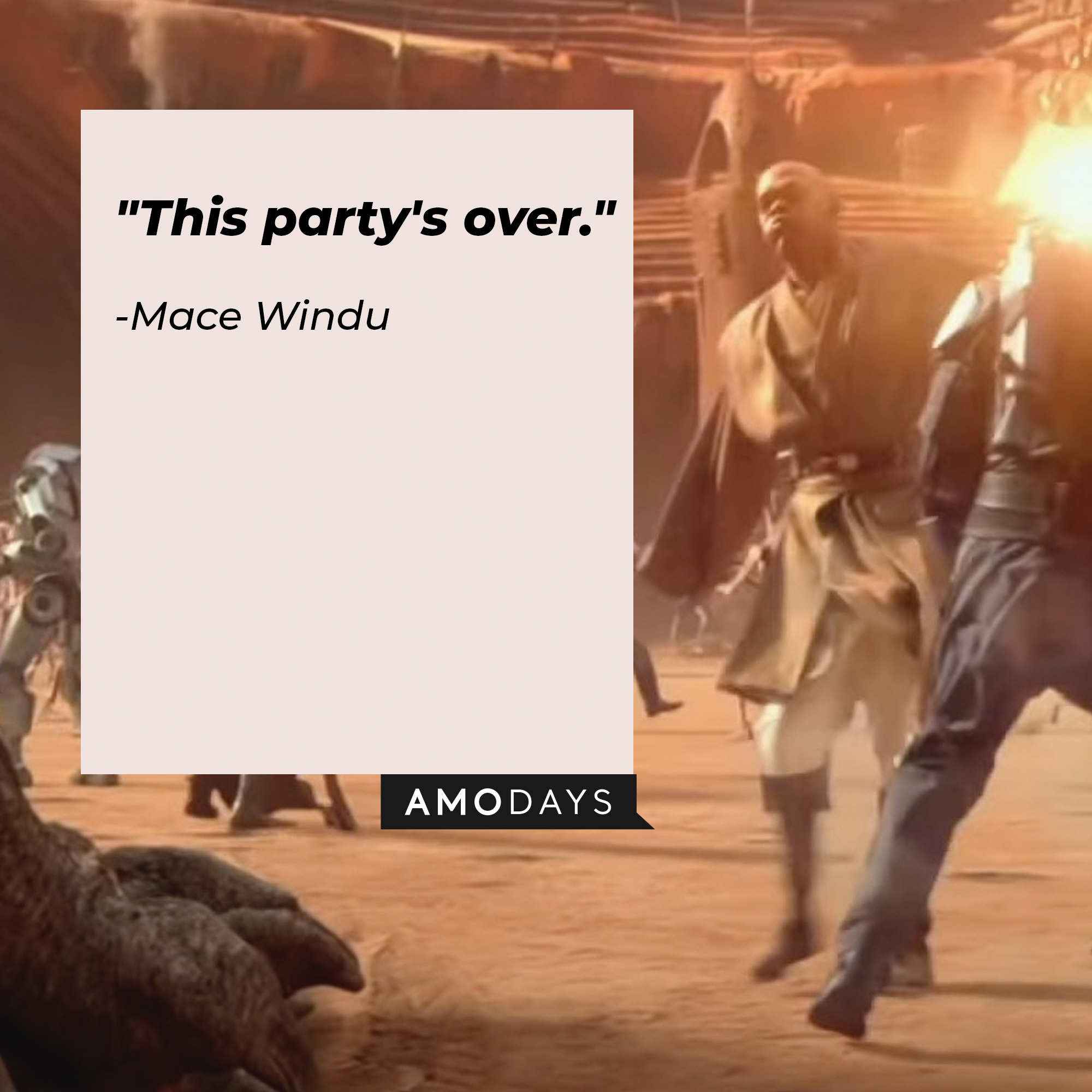 Mace Windu's quote: "This party's over." | Image: Facebook / StarWars.UK