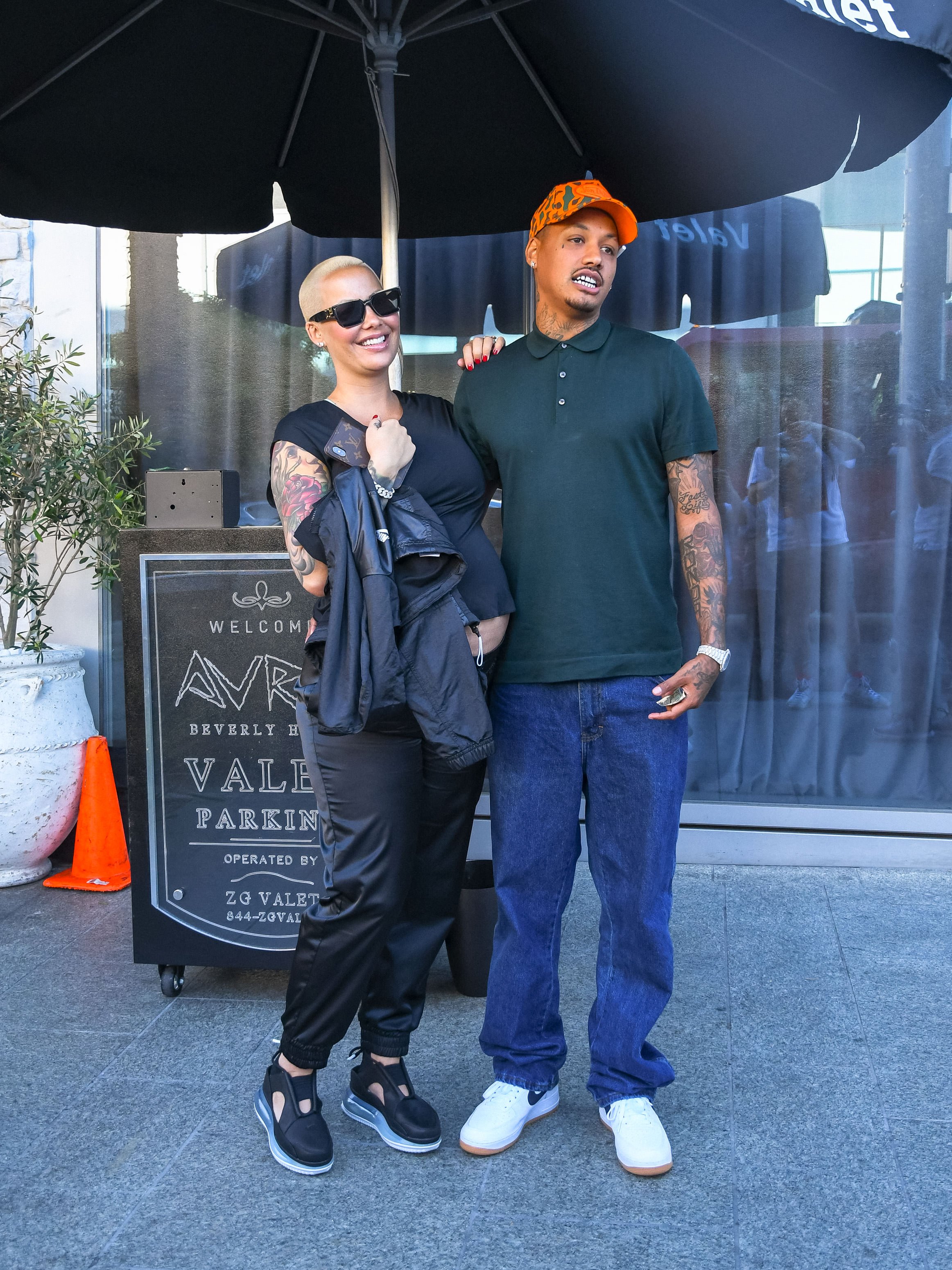Amber Rose and Alexander 'AE' Edwards are seen on September 24, 2019, in Los Angeles | Source: Getty Images