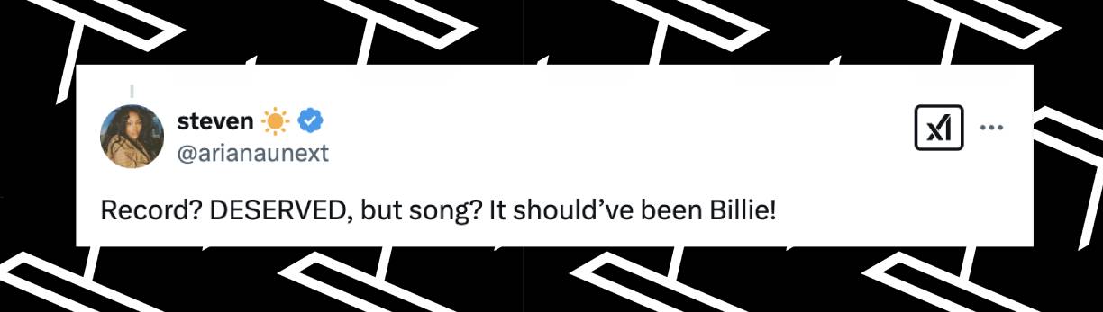 User comment about Kendrick Lamar's Grammy wins, posted on February 3, 2025. | Source: X/@arianaunext