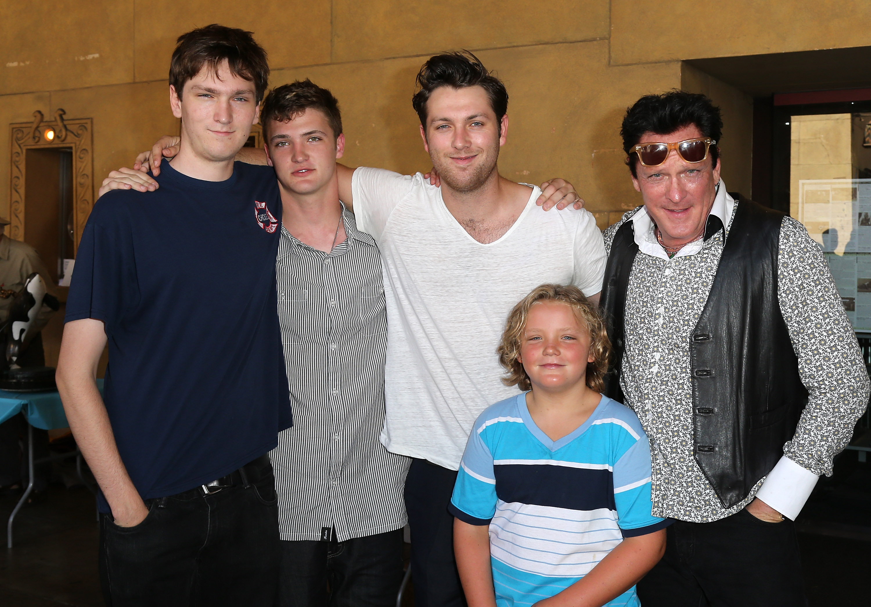 Michael Madsen with his sons, Max, Hudson, Christian, and Luke Madsen, at the "Free Willy" 20th Anniversary Celebration on August 17, 2013, in Hollywood, California. | Source: Getty Images