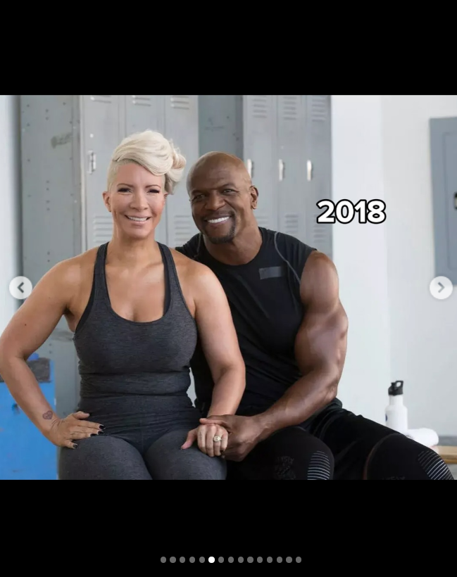 Rebecca King-Crews and Terry Crews in gym attire in 2018, from a post dated July 29, 2025. | Source: Instagram/terrycrews
