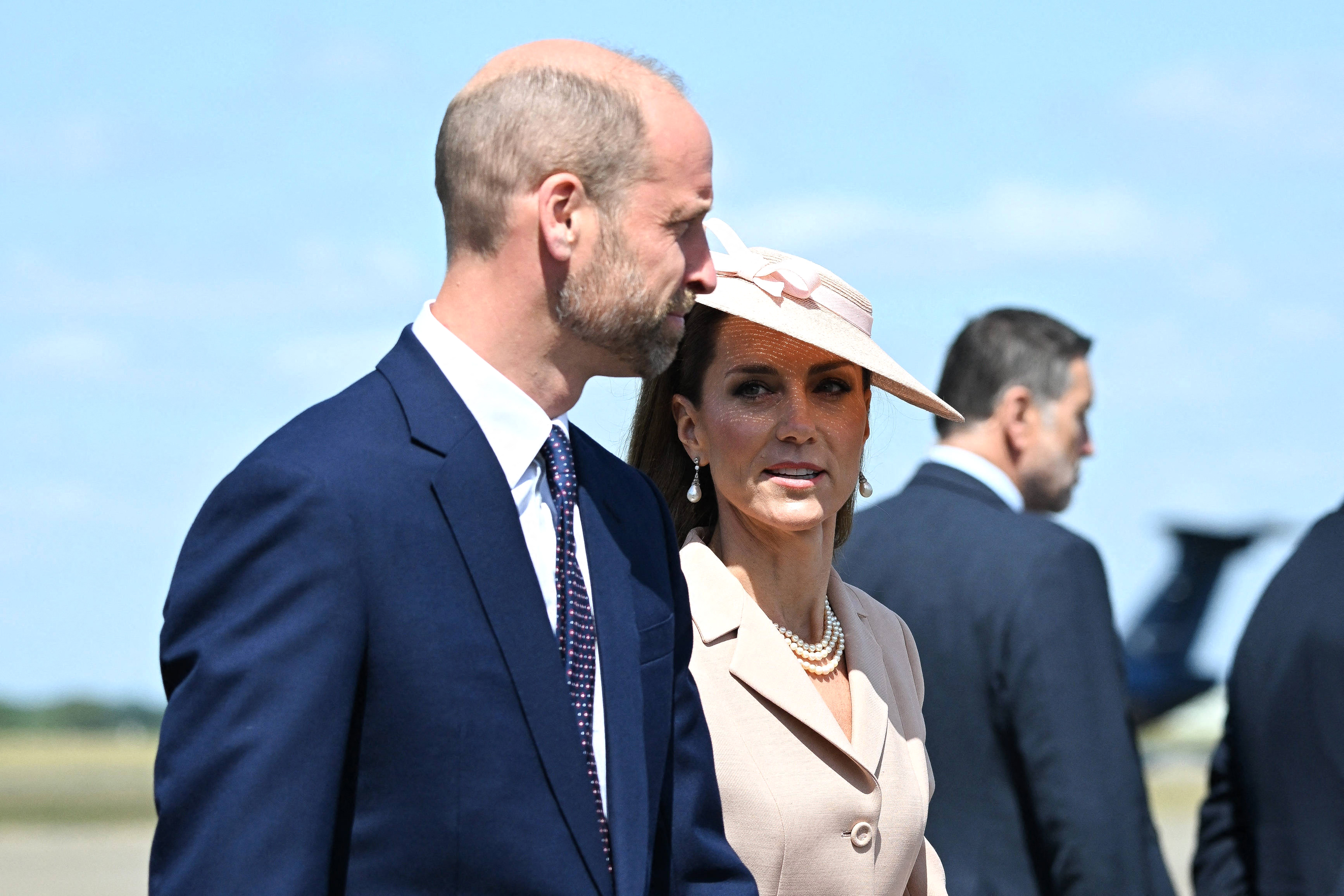 Prince William and Princess Catherine awaited the arrival of French President Emmanuel Macron and First Lady Brigitte Macron on the tarmac at RAF Northolt, ahead of the official state visit to the United Kingdom.