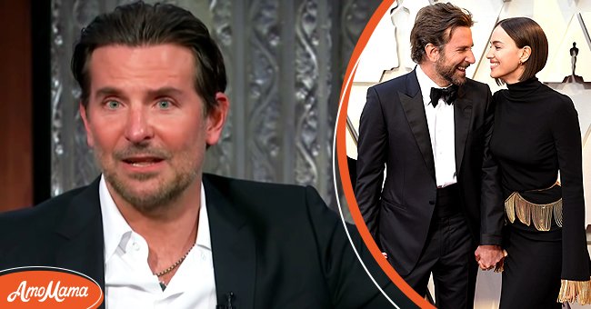 Left: "A Star Is Born" actor Bradley Cooper | Photo: Youtube.com/The Late Show with Stephen Colbert. Right: Cooper with ex Irina Shayk| Photo: Getty Images
