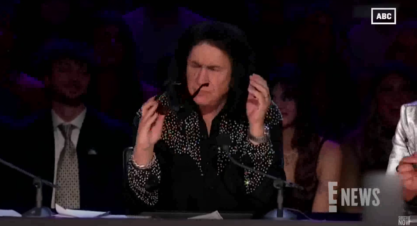 Gene Simmons giving feedback to Chandler Kinney and Brandon Armstrong on "Dancing with the Stars," posted on October 9, 2024 | Source: YouTube/E! News