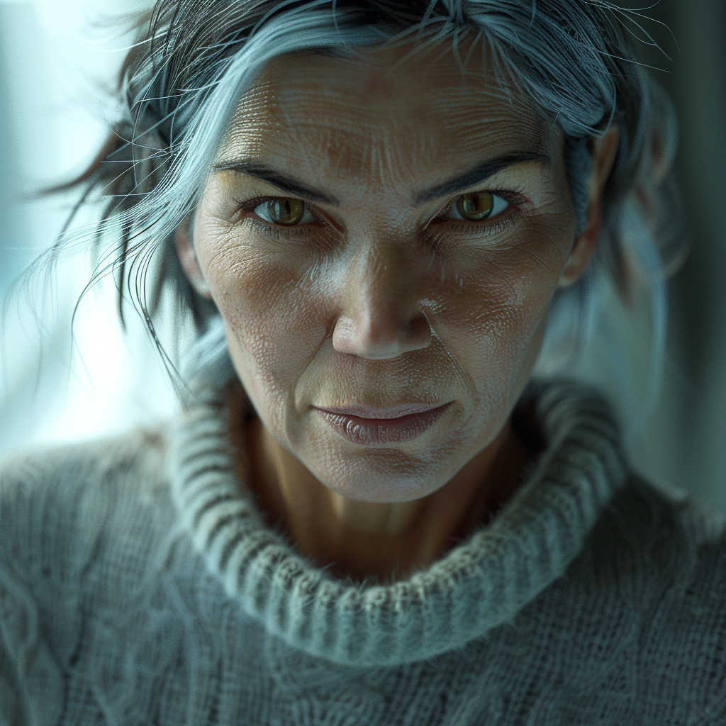 Mature woman with an evil glint in her eyes | Source: Midjourney