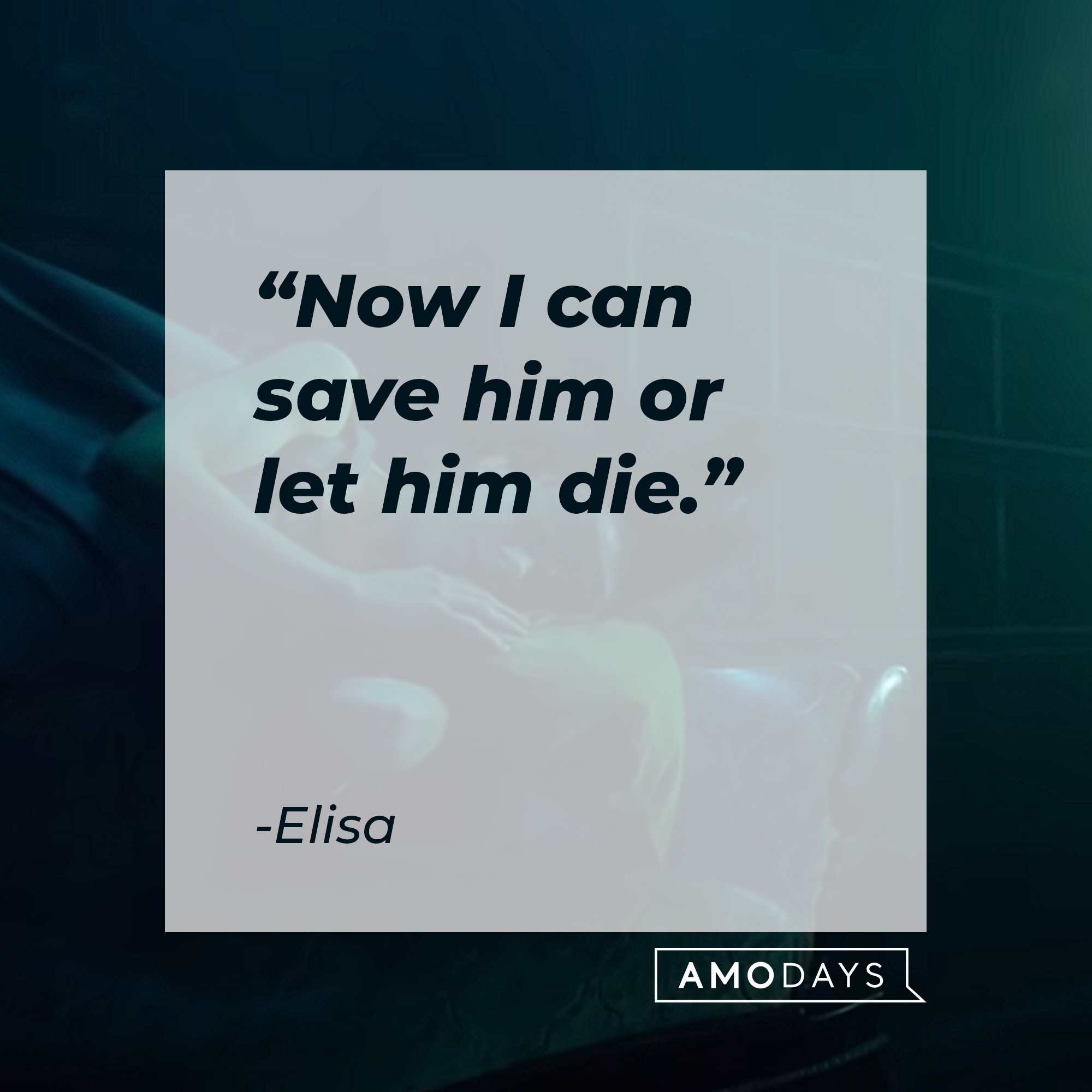 Elisa's quote : “Now I can save him or let him die.” | Source:youtube.com/searchlightpictures