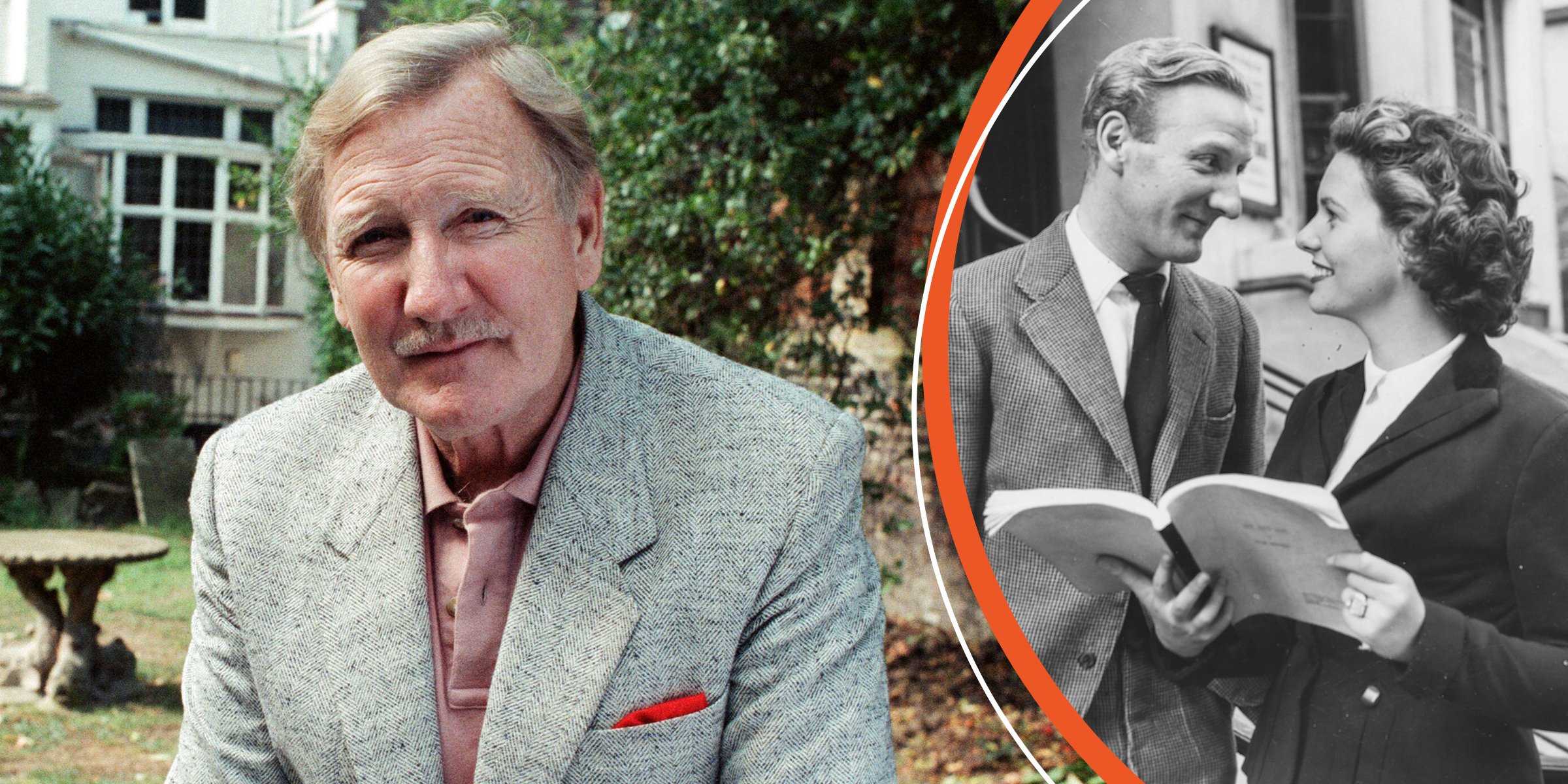 Leslie Phillips, 1989 | Leslie Phillips and Patricia Cutts, 1954 | Source: Getty Images