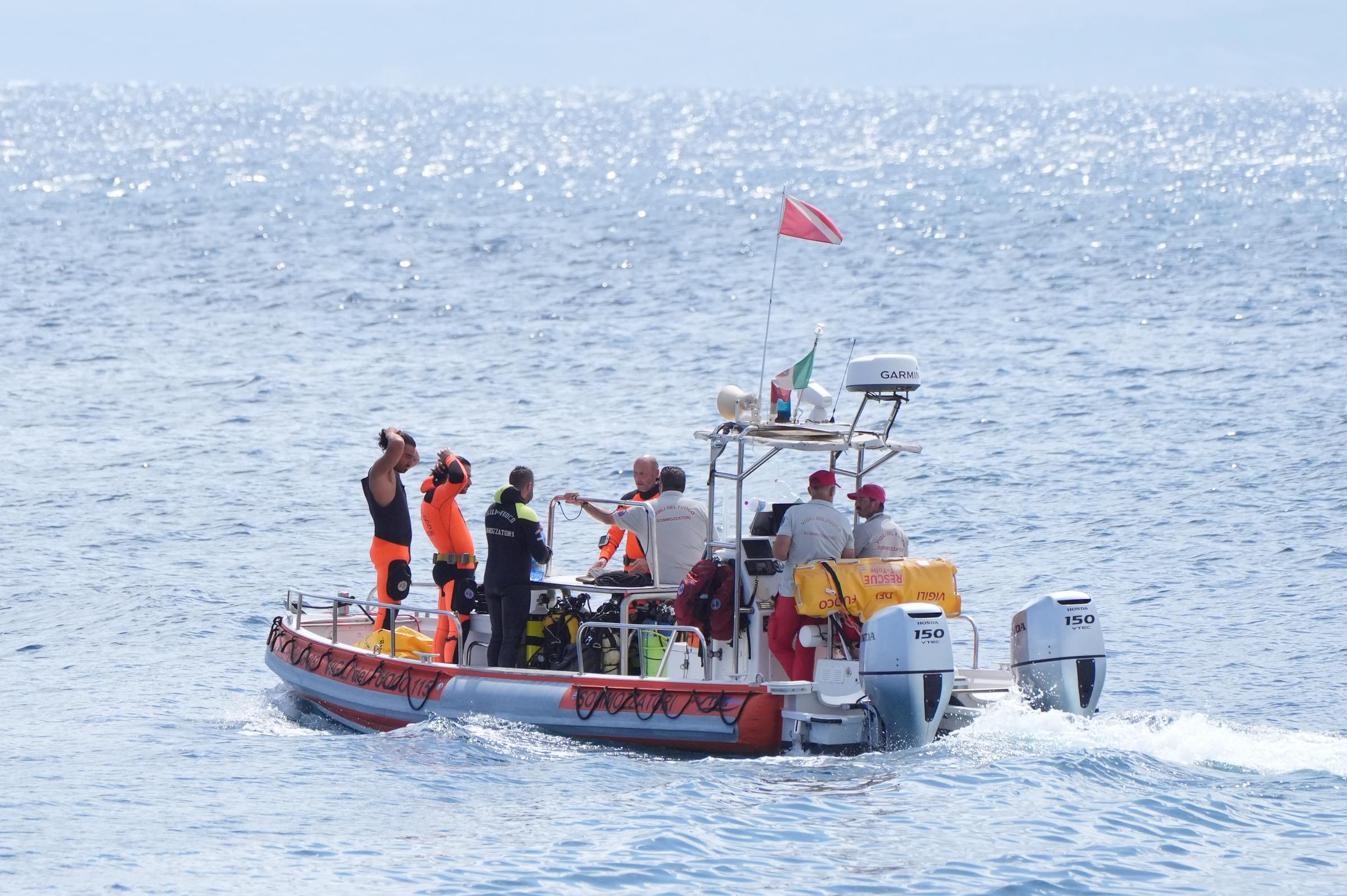 Italian emergency services headed out to sea towards the area off the Sicilian coast where the Bayesian superyacht sunk, taken on August 20, 2024. | Source: Getty Images