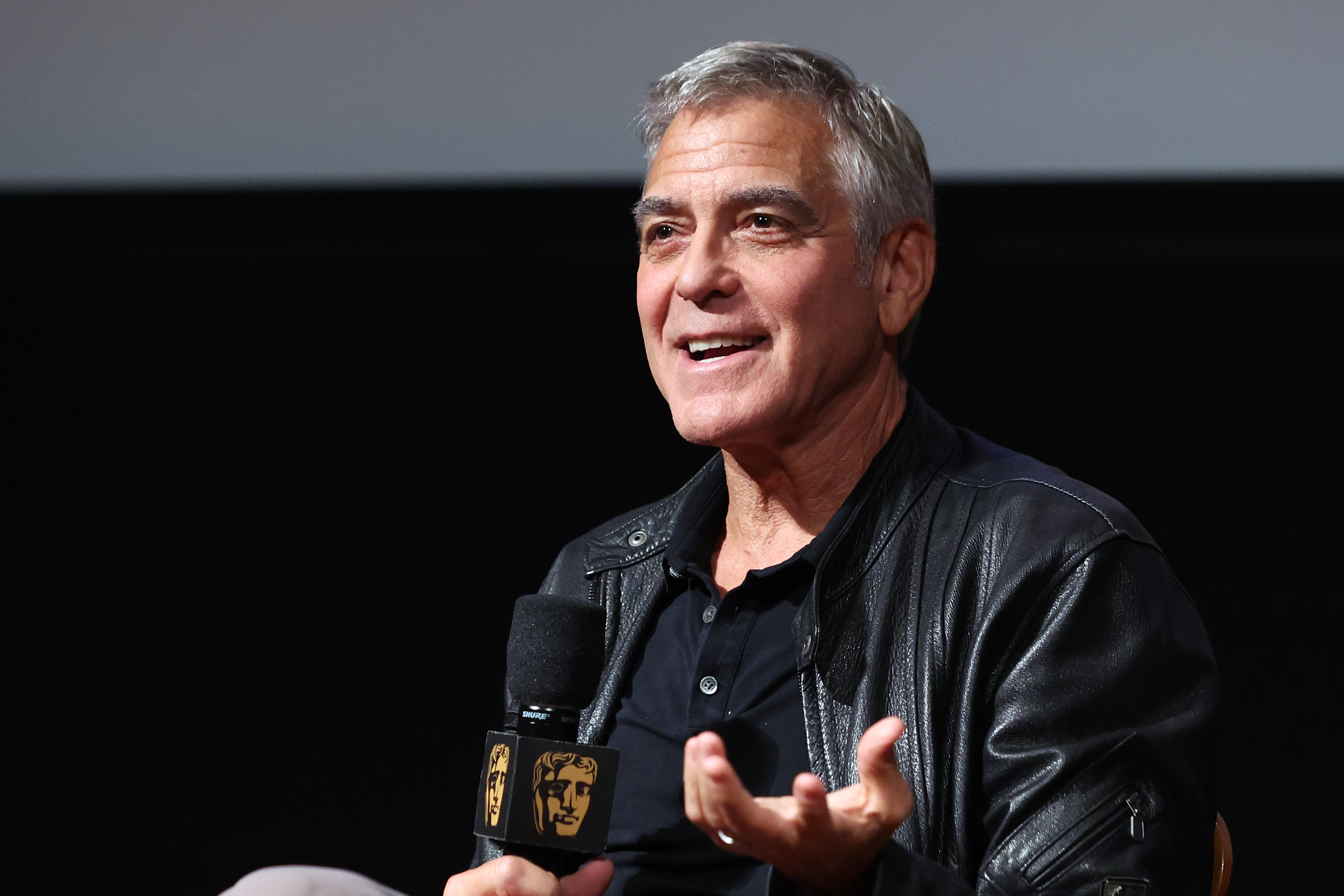 George Clooney speaking during the BAFTA Screening of "Jay Kelly" in Los Angeles, California on November 9, 2025. | Source: Getty Images