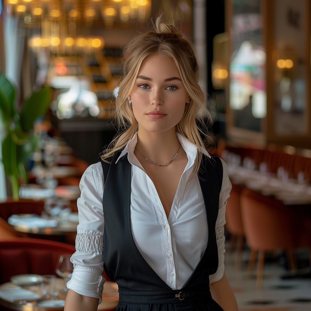 A restaurant hostess looking arrogant | Source: Midjourney