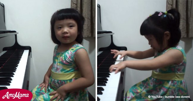 Tiny girl is only 3 but plays piano like a professional musician