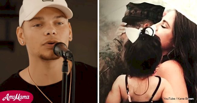 Kane Brown sings for soldiers and their families in a tear-jerking video