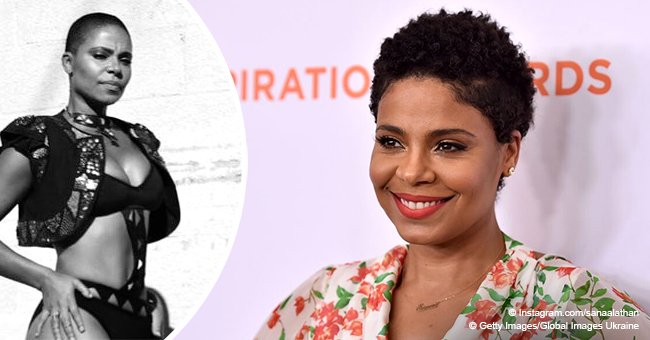 Sanaa Lathan leaves nothing to the imagination in cutout monokini and jacket in recent photo