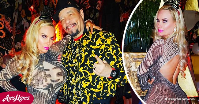 Ice-T’s wife turns heads in sheer backless catsuit at their 18th wedding anniversary