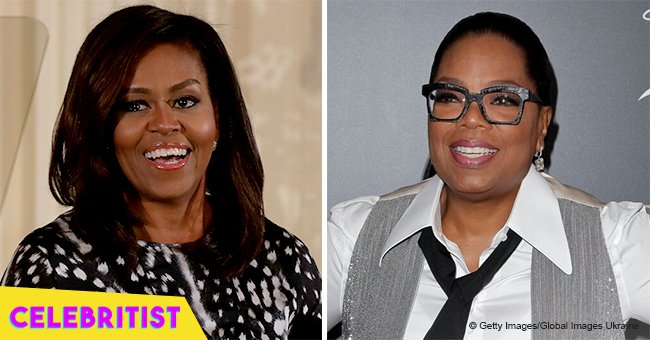 Michelle Obama flashes toned arms in sleeveless frock, embracing Oprah in 'powerful' throwback pic