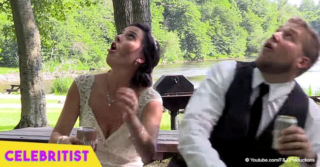 Newly-wed couple escapes death during their post-ceremony video