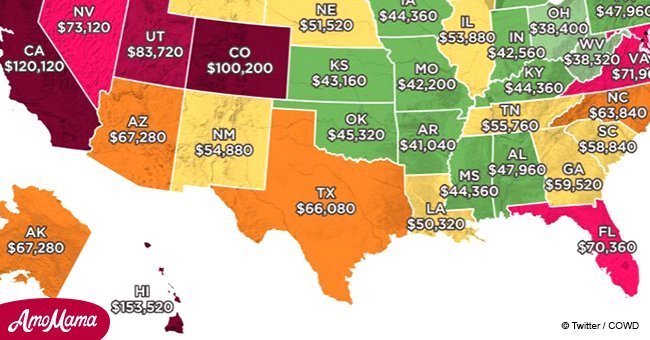 How much income is needed in 2018 to afford the average home in each state