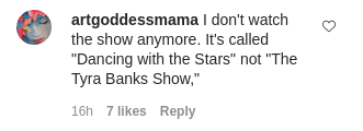 A fan's comment on a post on Dancing With The Stars' Instagram page. | Photo: Instagram / dancingabc