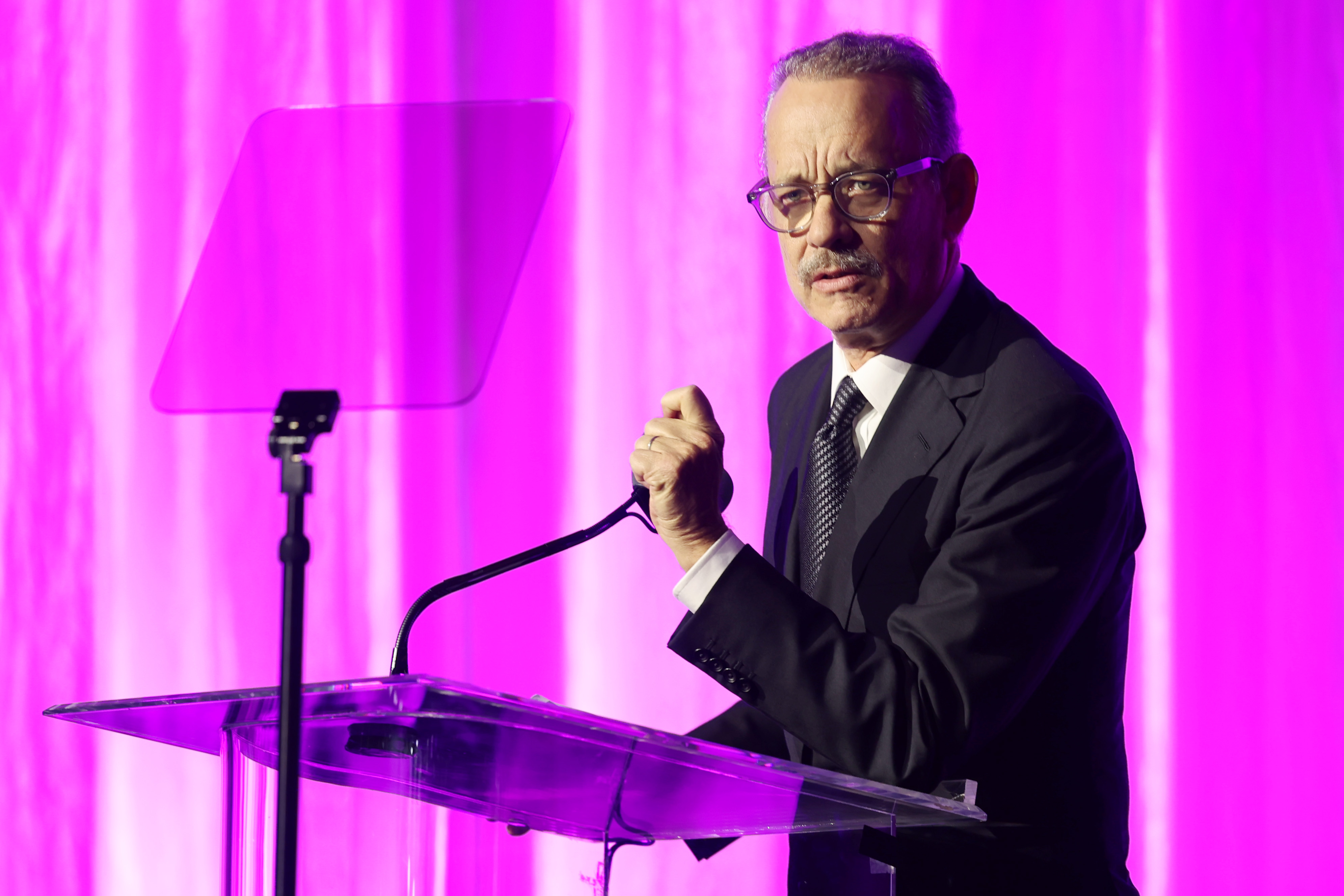 Tom Hanks spoke at a benefit event for Women's Cancer Research Fund in Beverly Hills, California, on April 10, 2024. | Source: Getty Images