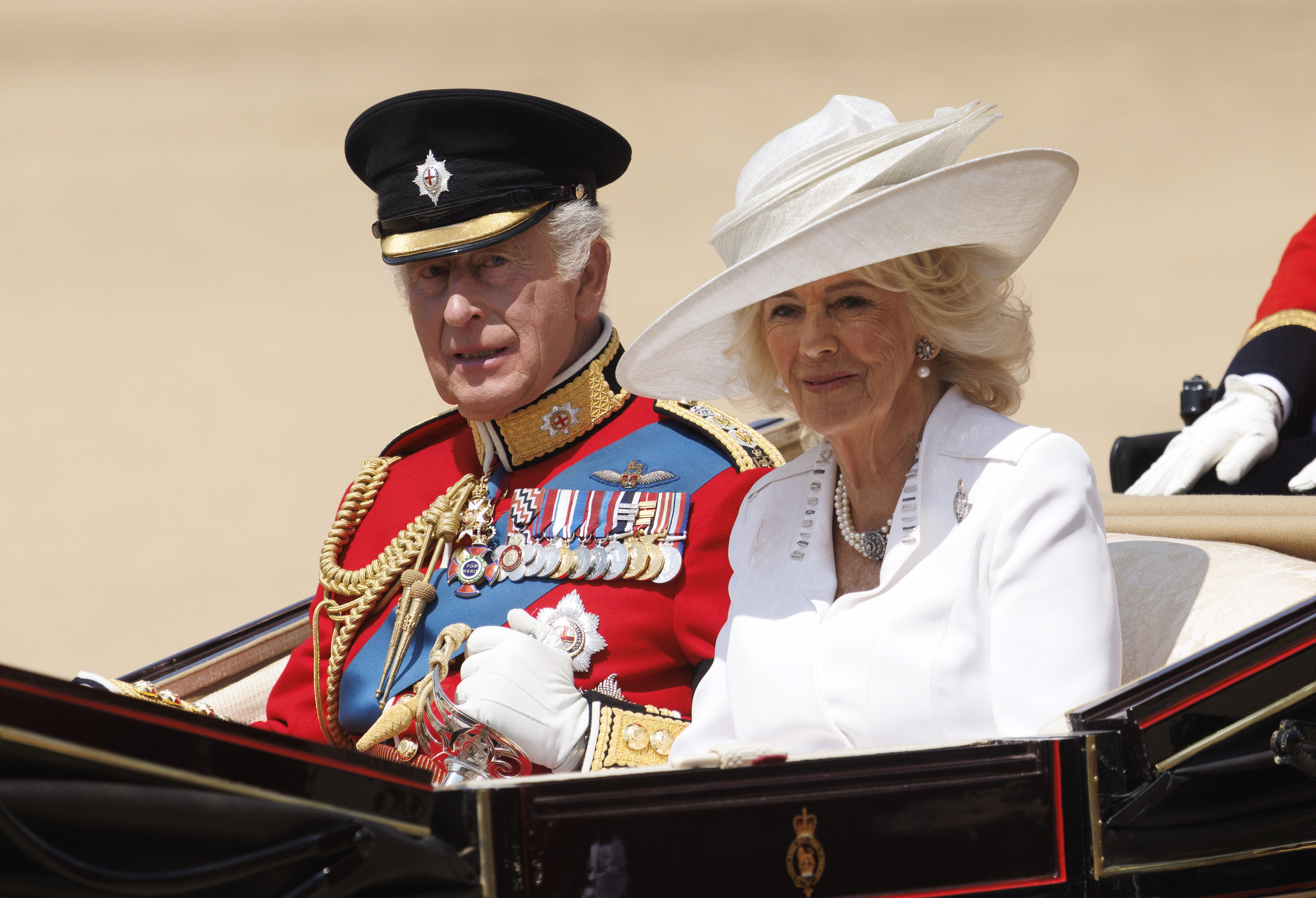 King Charles III and Queen Camilla at Trooping the Colour. | Source: Getty Images