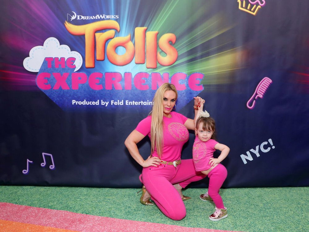 Coco Austin and Chanel Marrow attend DreamWorks' "Trolls: The Experience" Rainbow Carpet Grand Opening on November 14, 2018 in New York City. I image: Getty Images.
