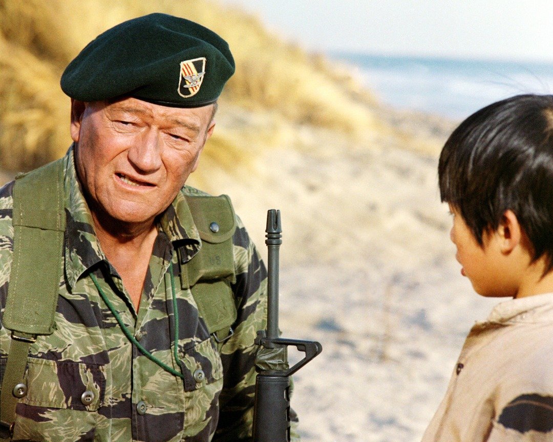 American actor John Wayne role playing as Colonel Mike Kirby, in 'The Green Berets'. | Source: Getty Images