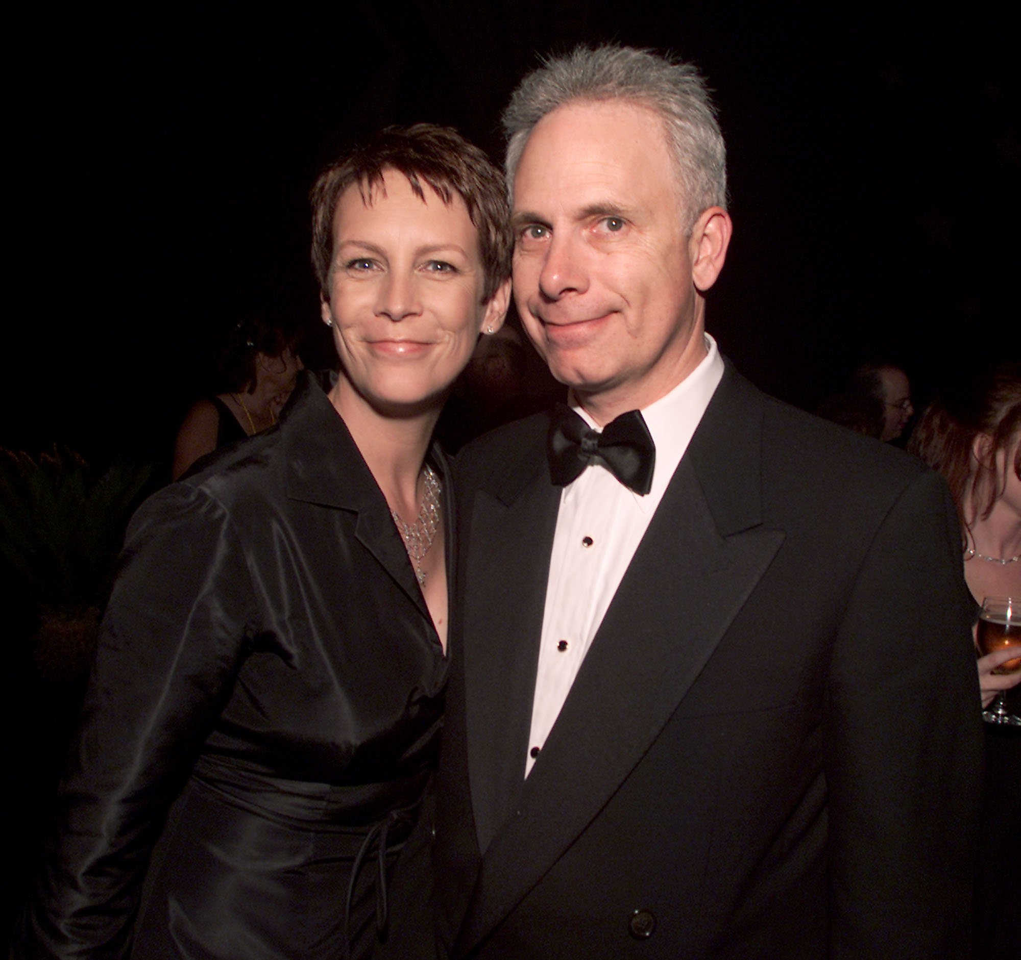 Jamie Lee Curtis and husband Christopher Guest at Comedy Central's post-party after the 15th Annual American Comedy Awards were taped at Universal Studios, Los Angeles, California on April 22, 2001. | Source: Getty Images. 