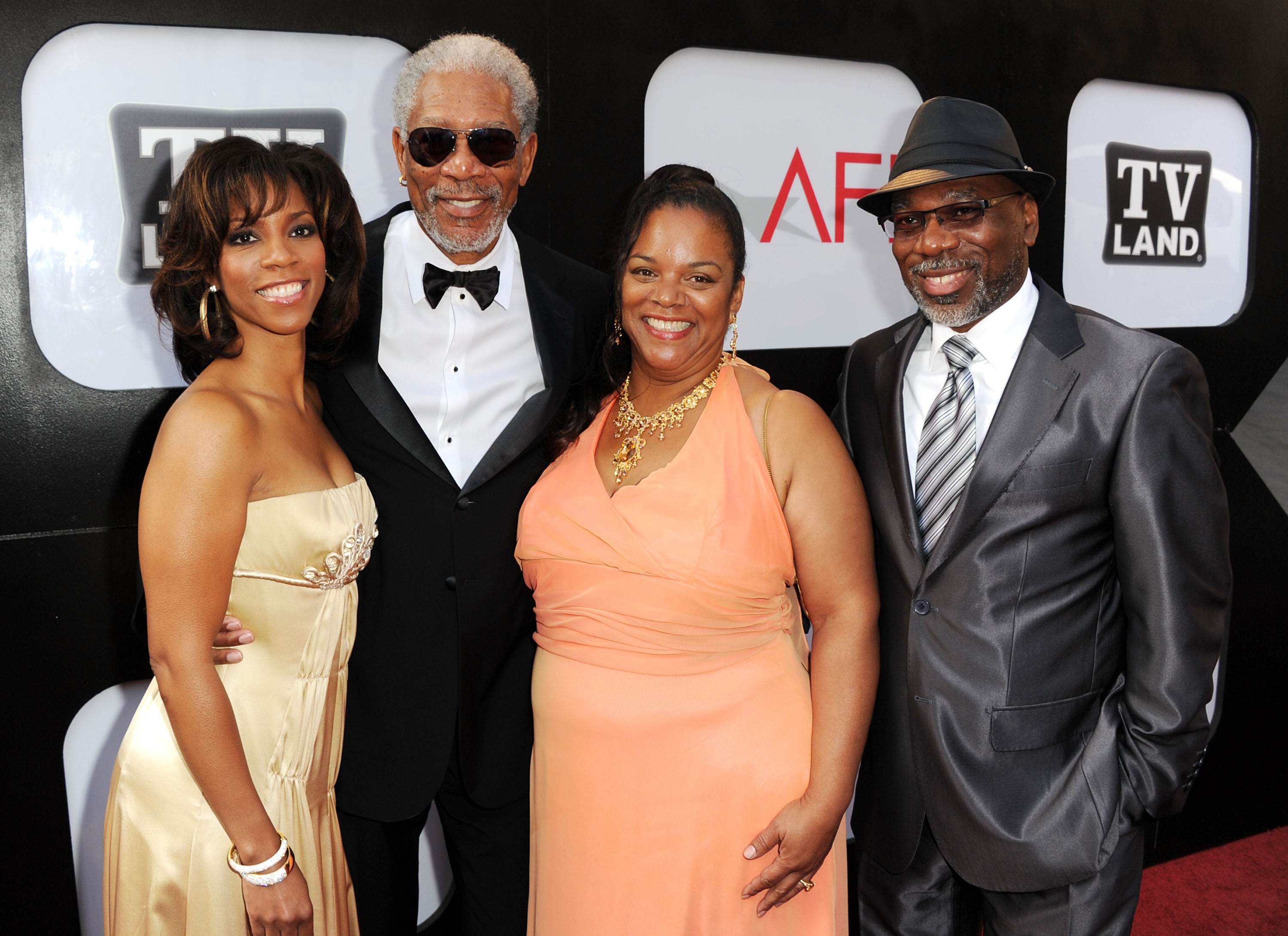 Morgan Freeman with his daughters Morgana, Deena Adair, and son Alfonso Freeman on June 9, 2011 | Source: Getty Images