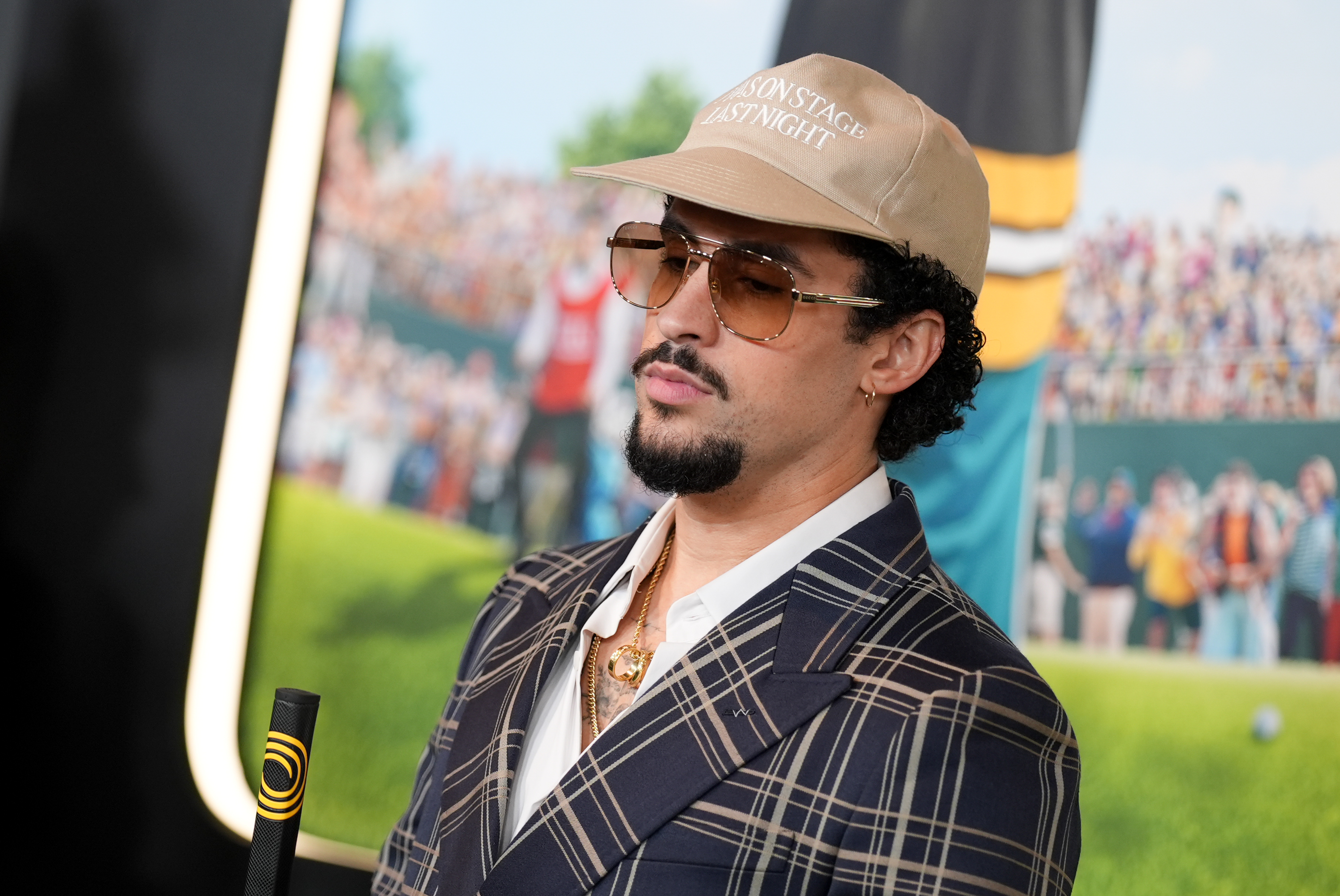 Bad Bunny at the "Happy Gilmore 2" premiere on July 21, 2025, in New York. | Source: Getty Images