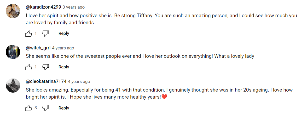 Leute teilen ihre Kommentare zu Tiffany Wedekind. | Quelle: YouTube.com/Truly
