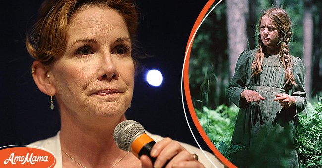 Melissa Gilbert speaks at Breakfast for Women in Business With Melissa Gilbert at The Core Club on April 22, 2016 in New York City. [Left] |  Melissa Gilbert as Laura Ingalls on "Little House on the Prairie." [Right]    |  Photo: Getty Images