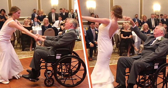 Mary Bourne Roberts bailando con su padre Jim Roberts el día de su boda. | Foto: Youtube/Blue Room Photography