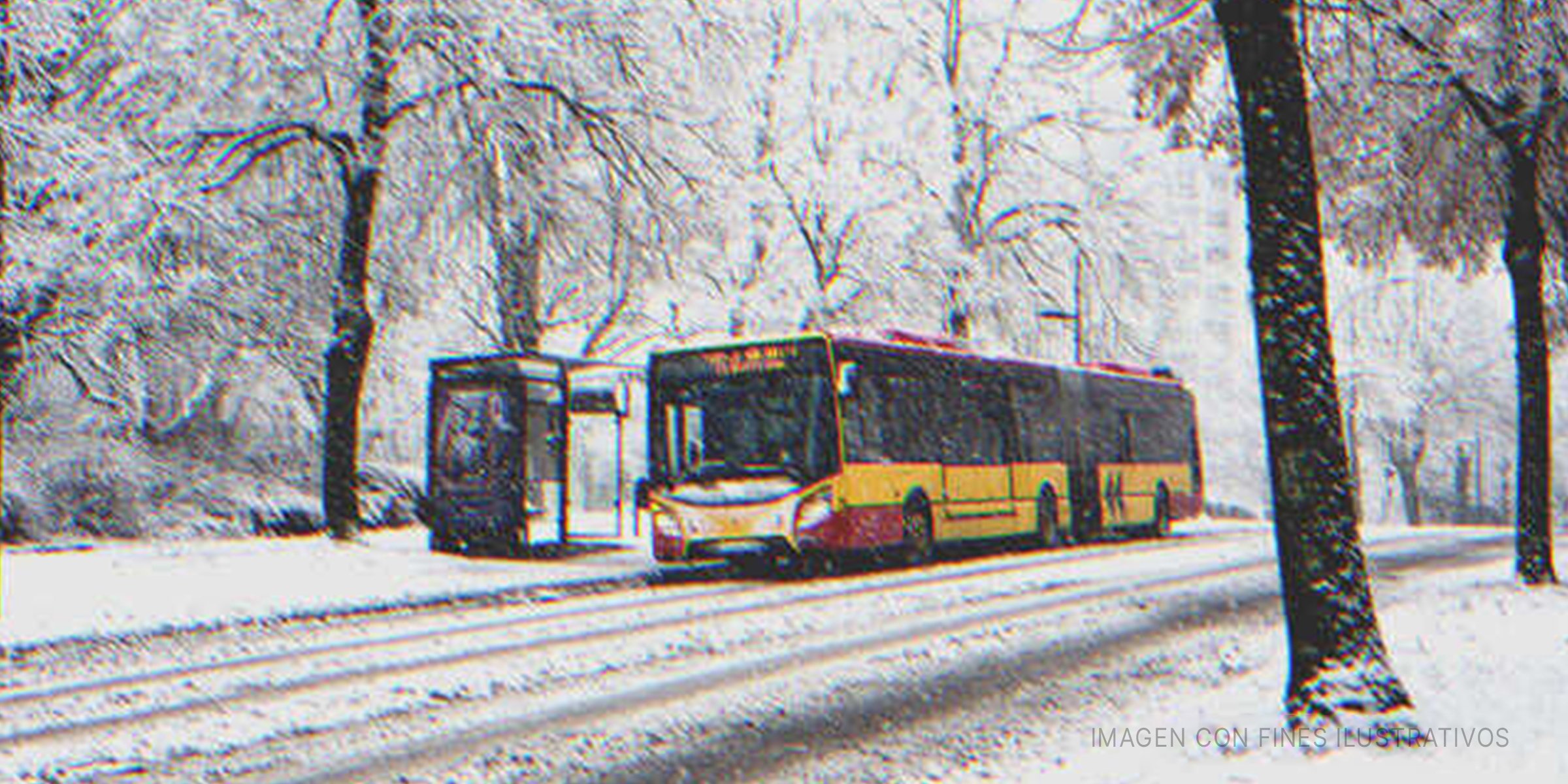 Autobús en un camino cubierto de nieve. | Foto: Shutterstock