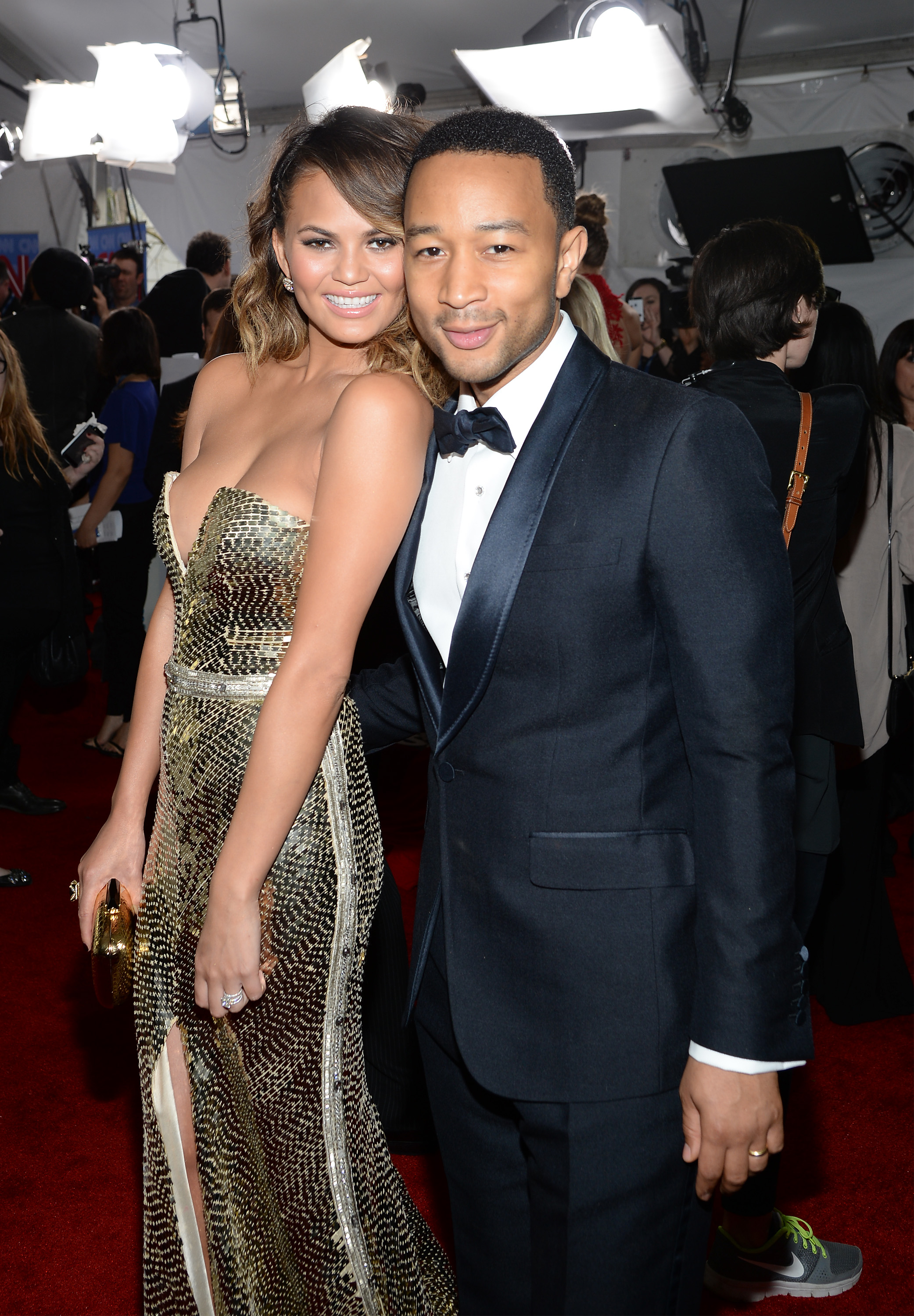 Chrissy Teigen and John Legend at the 56th Grammy Awards in Los Angeles, 2014 | Source: Getty Images