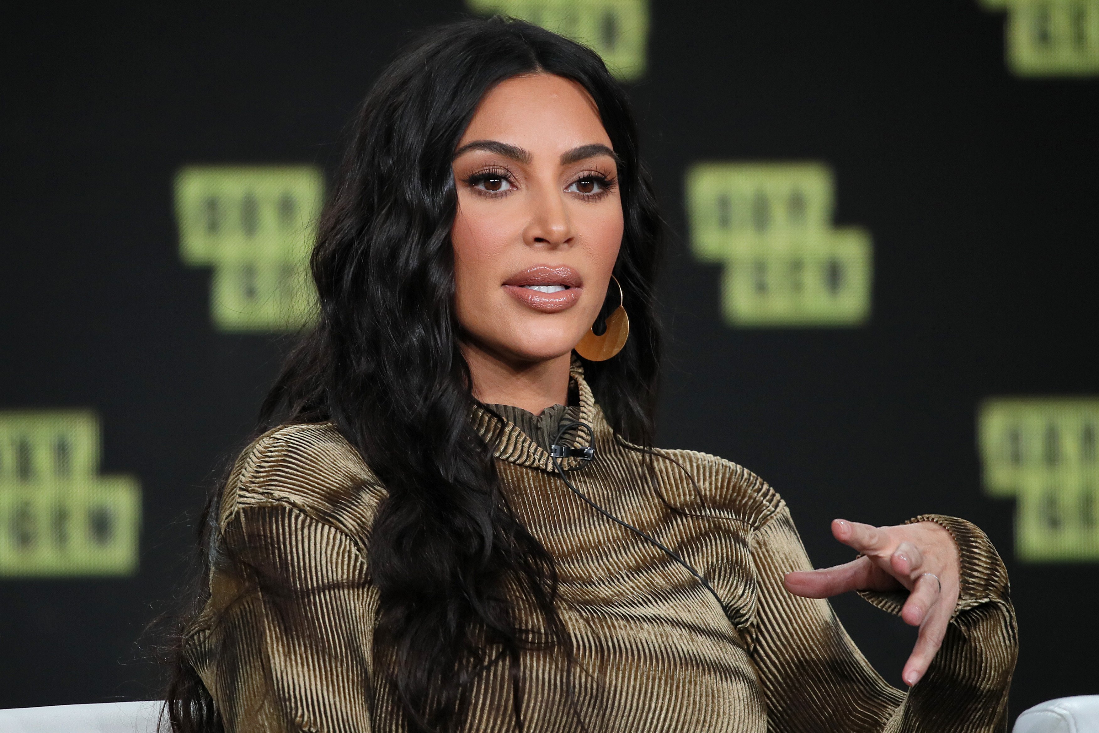 Kim Kardashian of 'The Justice Project' speaks onstage during the 2020 Winter TCA Tour Day 12 at The Langham Huntington, Pasadena on January 18, 2020 in Pasadena, California | Photo: Getty Images