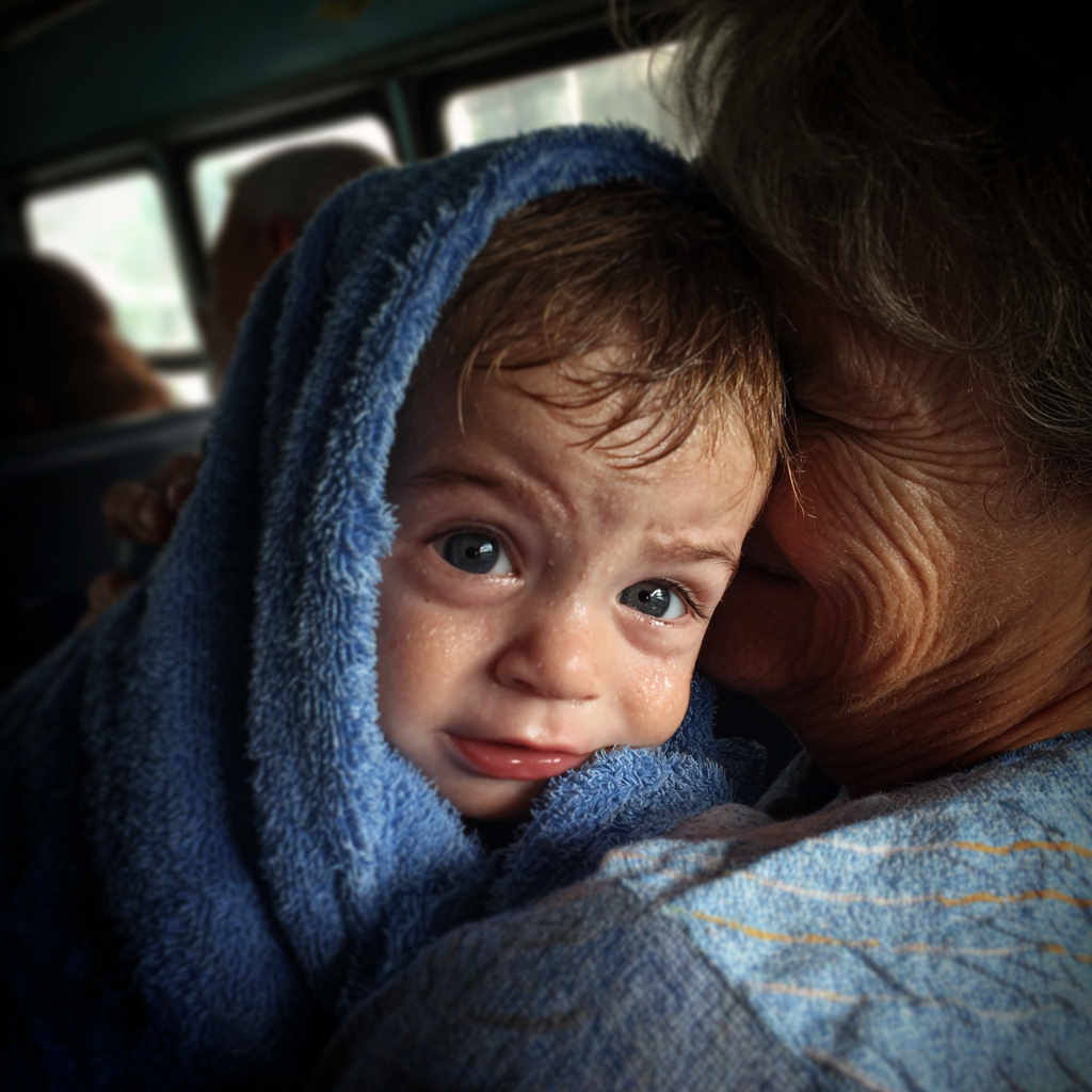 A woman holding a baby | Source: Midjourney