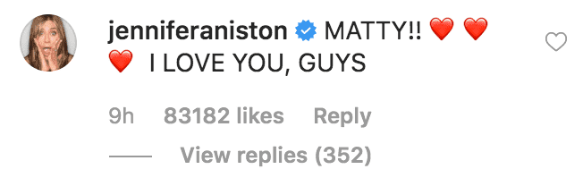 Jennifer Aniston commente un selfie de Courtney Cox et Mathew Perry | Source : Instagram.com/courtneycoxofficial