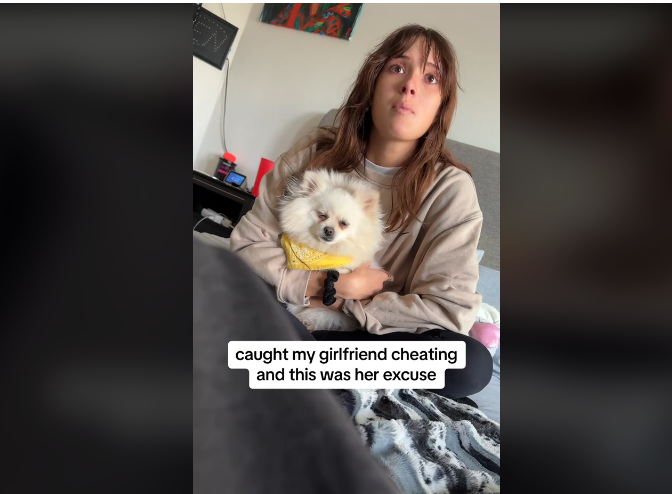 The woman being questioned by her boyfriend | Source: TikTok/Cherdleys