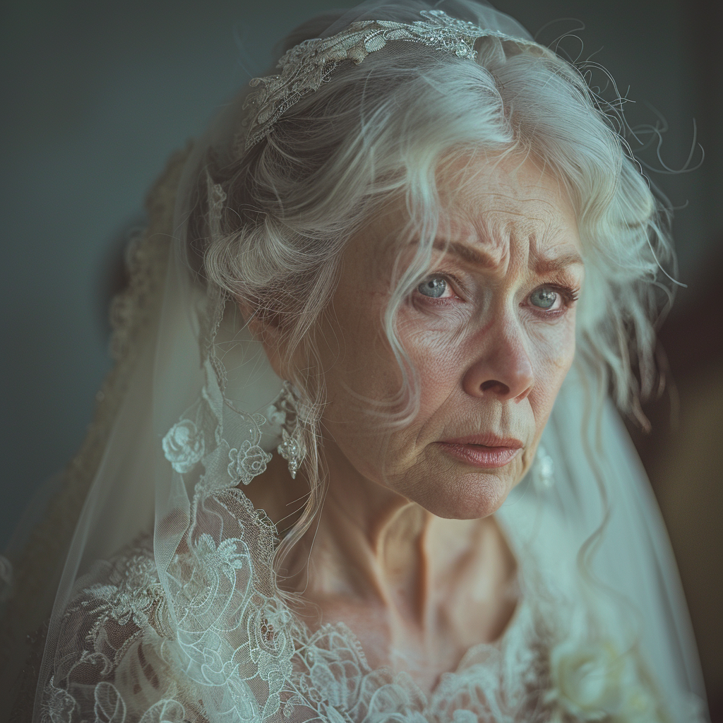 A crying elderly woman | Source: Midjourney