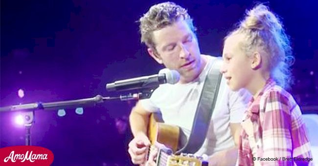 Brett Eldredge unexpectedly brings little girl on stage and their duet makes the crowd sing