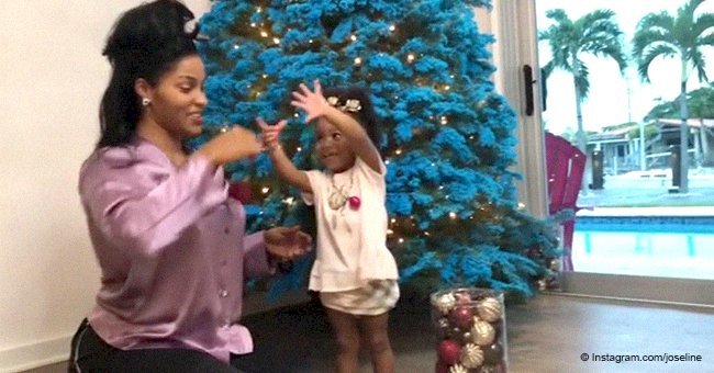 Joseline Hernandez decorates Christmas tree with her & Stevie J's daughter in adorable video