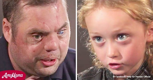 Disfigured veteran has the sweetest conversation with a little girl. Her answers are so wise