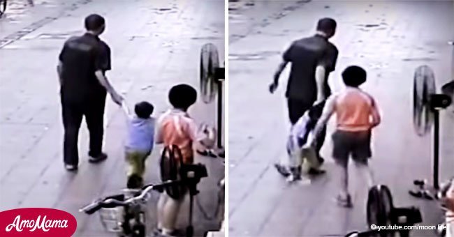Sujeto intenta raptar a niño en plena calle, y cámara grabó el aterrador secuestro frustrado