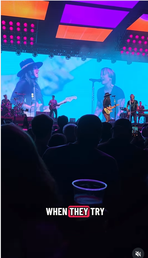 Keith Urban performs "The Fighter" on stage, from a video post dated October 1, 2025 | Source: Instagram/maggie_baugh