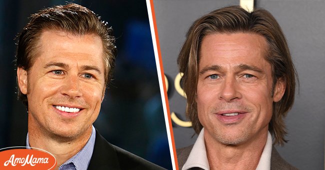 Doug Pitt appears on NBC News' "Today" show (left), Brad Pitt arrives at the 92nd Oscars Nominees Luncheon on January 27, 2020 in Hollywood, California (right) | Source: Getty Images